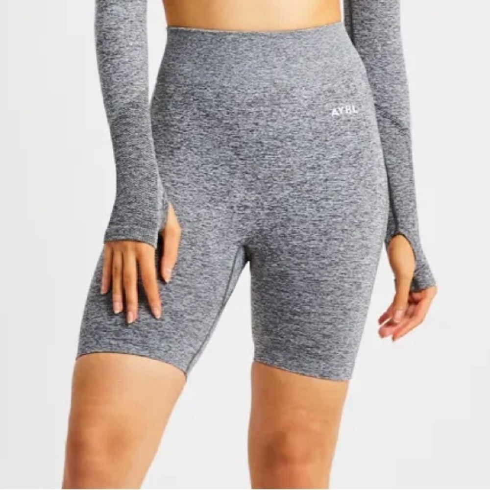 NWT AYBL Motion Seamless Cycling Shorts - Grey Marl